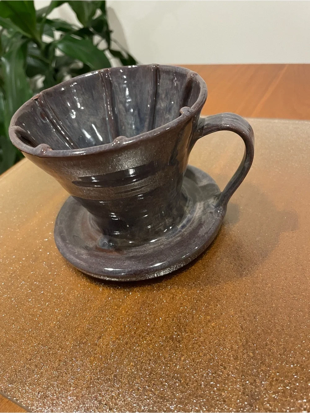 Ceramic Pour-Over Coffee Dripper in Dark Charcoal